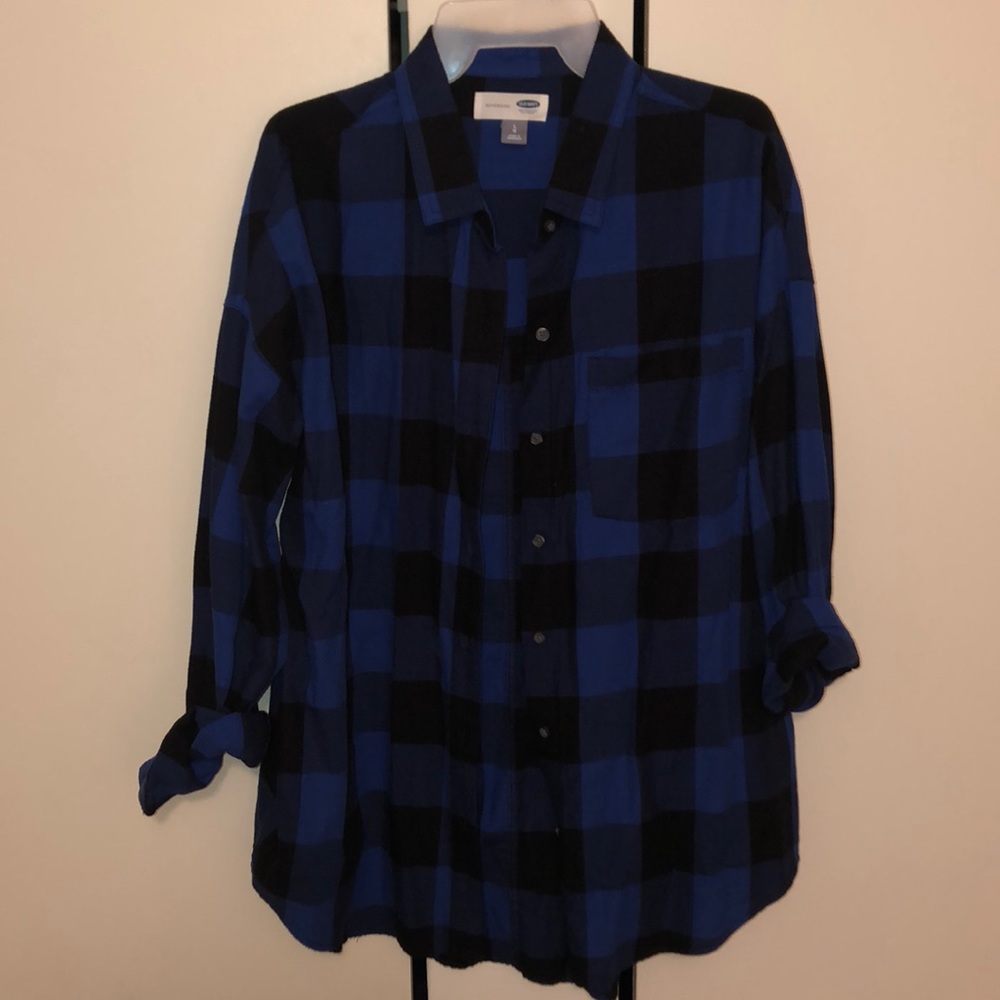 Old Navy Blue Buffalo Plaid Flannel